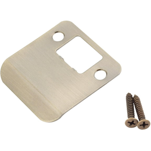 Round Corner Extended Lip Strike, 2-1/4" x 1-3/4", (2-1/4" Overall Length), Antique Brass by Stone Harbor Hardware