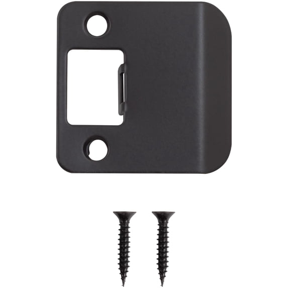 Round Corner Extended Lip Strike, 2-1/4" x 1-3/4", (2-1/4" Overall Length), Matte Black by Stone Harbor Hardware