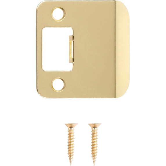 Round Corner Extended Lip Strike, 2-1/4" x 1-3/4", (2-1/4" Overall Length), Polished Brass by Stone Harbor Hardware
