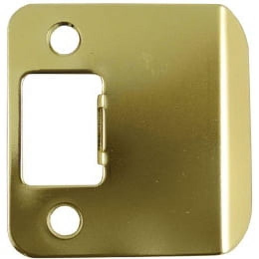 Round Corner Extended Lip Strike, 2-1/4" x 1-3/4", (2-1/4" Overall Length), Polished Brass by Stone Harbor Hardware