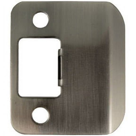 Round Corner Extended Lip Strike Plate, 2-1/4" x 1-1/2", (2" Overall Length), Antique Nickel by Stone Harbor Hardware