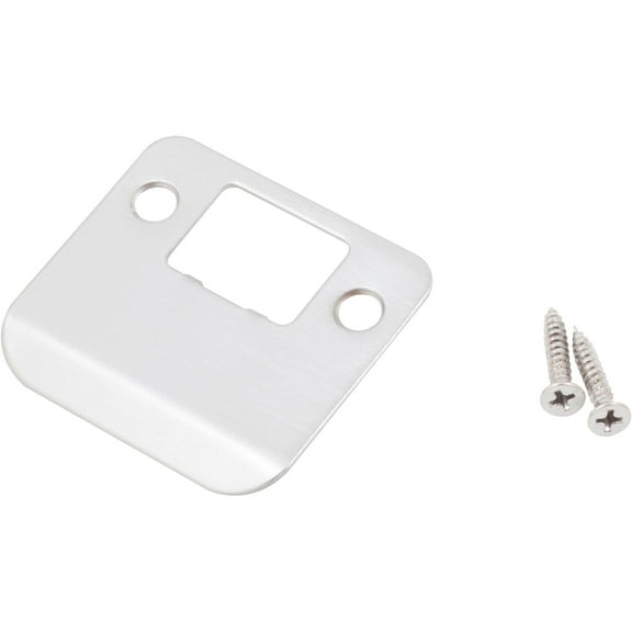 Round Corner Extended Lip Strike Plate, 2-1/4" x 1-1/2", (2" Overall Length), Satin Chrome by Stone Harbor Hardware