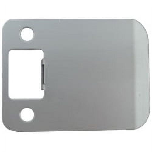 Round Corner Extended Lip Strike Plate, 2-1/4" x 2-1/2", (3" Overall Length), Satin Chrome by Stone Harbor Hardware