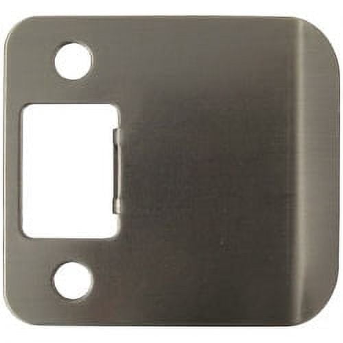 Round Corner Extended Lip Strike Plate, 2-1/4" x 2", (2-1/2" Overall Length), Antique Nickel by Stone Harbor Hardware