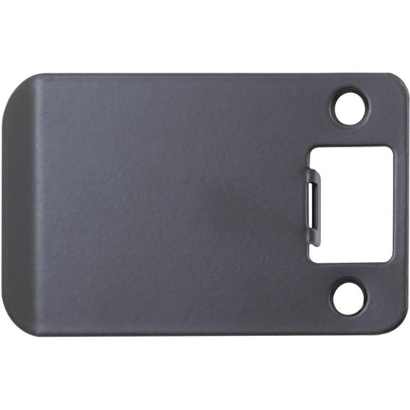 Round Corner Extended Lip Strike Plate, 2-1/4" x 3", (3-1/2" Overall Length), Matte Black by Stone Harbor Hardware
