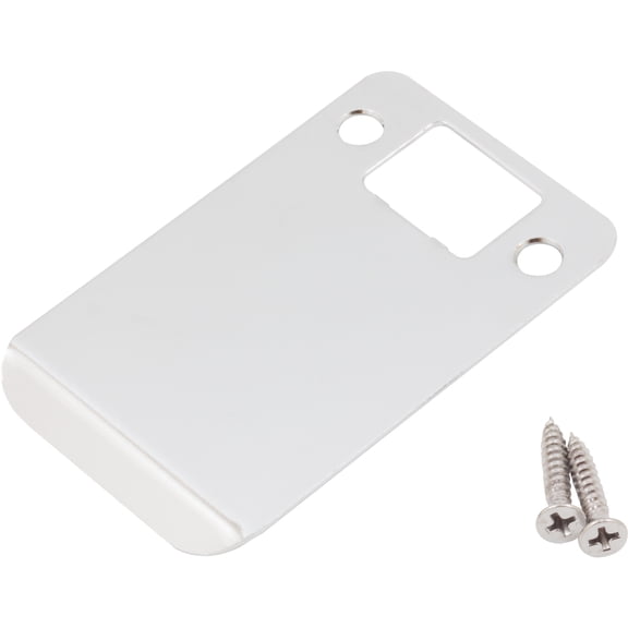 Round Corner Extended Lip Strike Plate, 2-1/4" x 3", (3-1/2" Overall Length), Polished Chrome by Stone Harbor Hardware