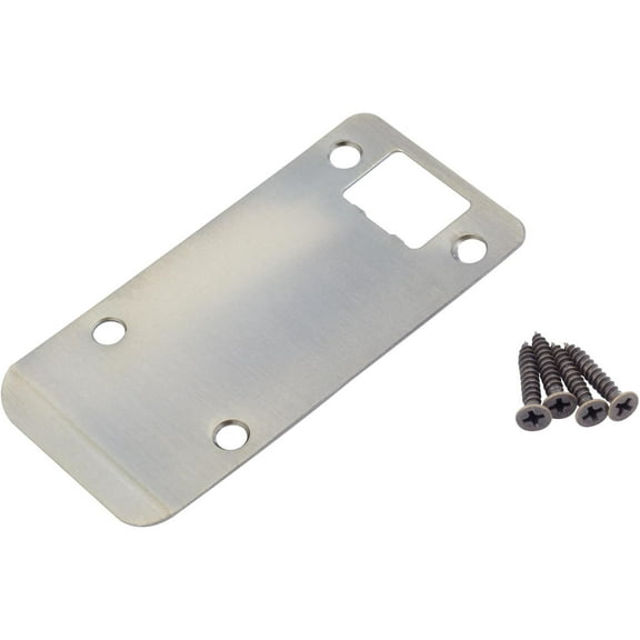 Round Corner Extended Lip Strike Plate, 2-1/4" x 4", (4-1/2" Overall Length), Antique Brass by Stone Harbor Hardware