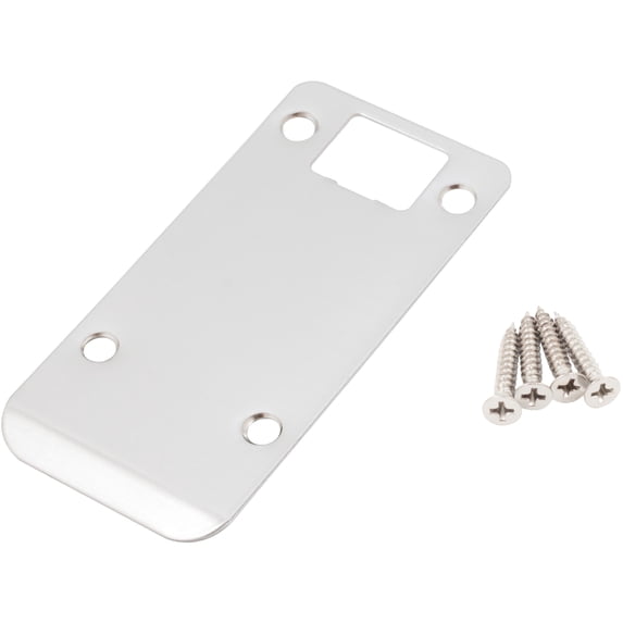 Round Corner Extended Lip Strike Plate, 2-1/4" x 4", (4-1/2" Overall Length), Satin Nickel by Stone Harbor Hardware