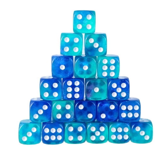 Round Corner Six Sided Dices Bulk, Pack of 50 Assorted Color 12mm Acrylic Dices Cube with Number Dots for Use