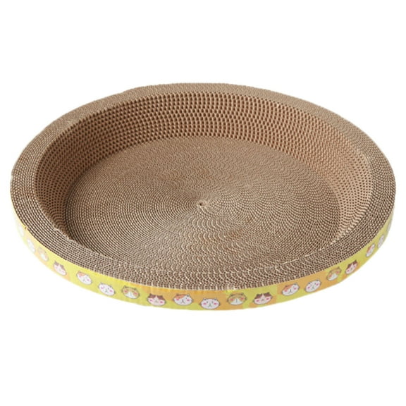 Circular Corrugated Cat Scratcher with Scratching Board Pet Furniture Pad Resting Playing Area for Cats and Dogs