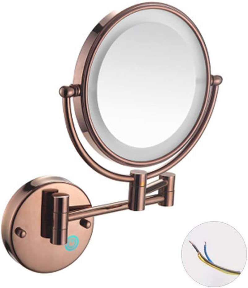 Round Cosmetic Vanity Mirror, 20 Cm LED Light, Touch Button, Dimmable ...