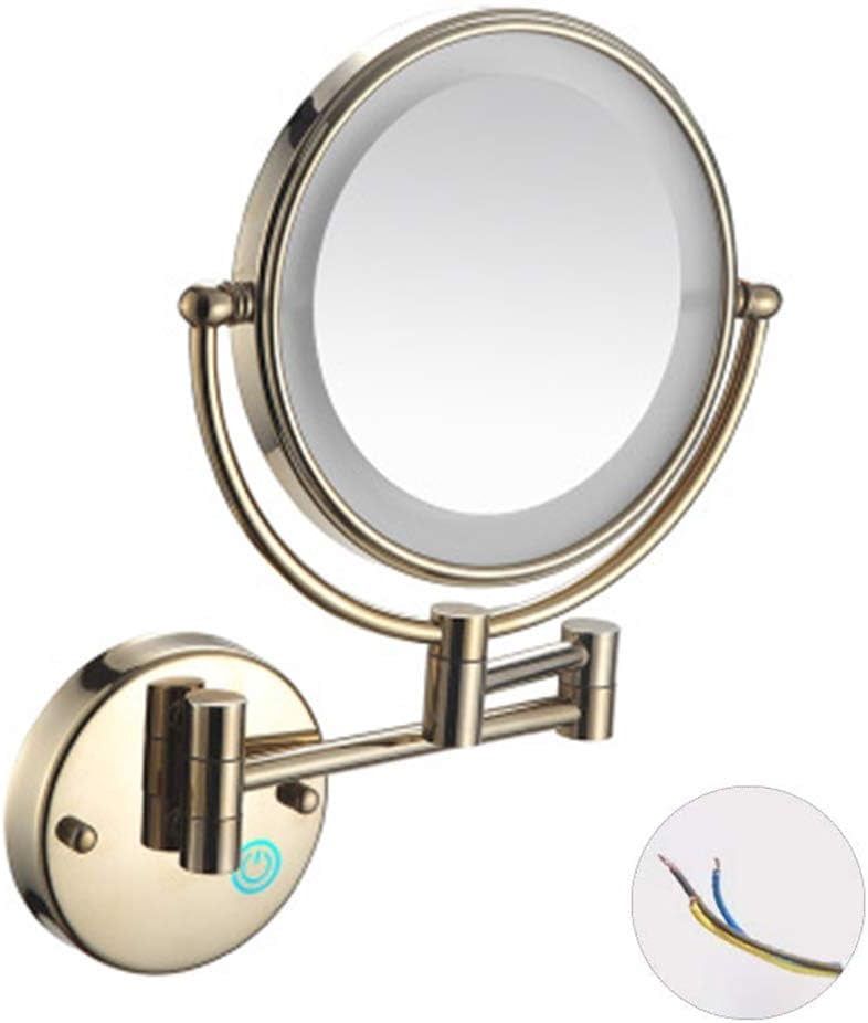 Rotational Button Light Round Cosmetic Vanity Mirror, 20 Cm LED Light, Touch Button, Dimmable ...