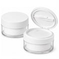 thumbnail image 1 of Round Cotton Pad Storage Jar, Clear Lid Cosmetic Organizer with Small Tweezers for Cotton Balls, Compact Bathroom Vanity Container for Daily Care Supplies, 1 of 5