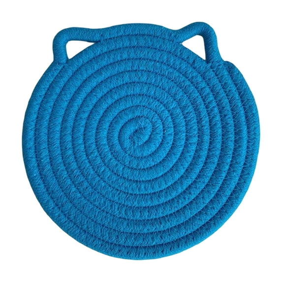 Round Cotton Placemat, Heat Resistant Woven Trivet Mat for Dining Table, Kitchen, and Farmhouse Decor, 7 Inch Washable Coaster