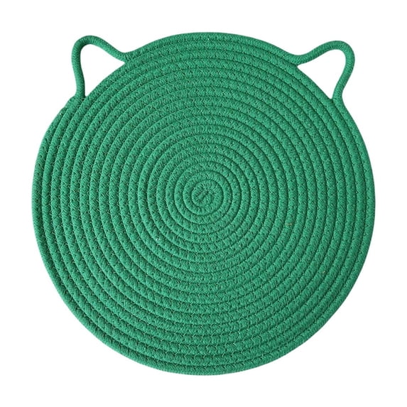 Round Cotton Placemat, Heat Resistant Woven Trivet Mat for Dining Table, Kitchen, and Farmhouse Decor, 7 Inch Washable Coaster