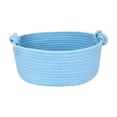 thumbnail image 1 of Round Cotton Rope Storage Basket Blue Woven with Knotted Handles for Countertop Home Decor, 1 of 8