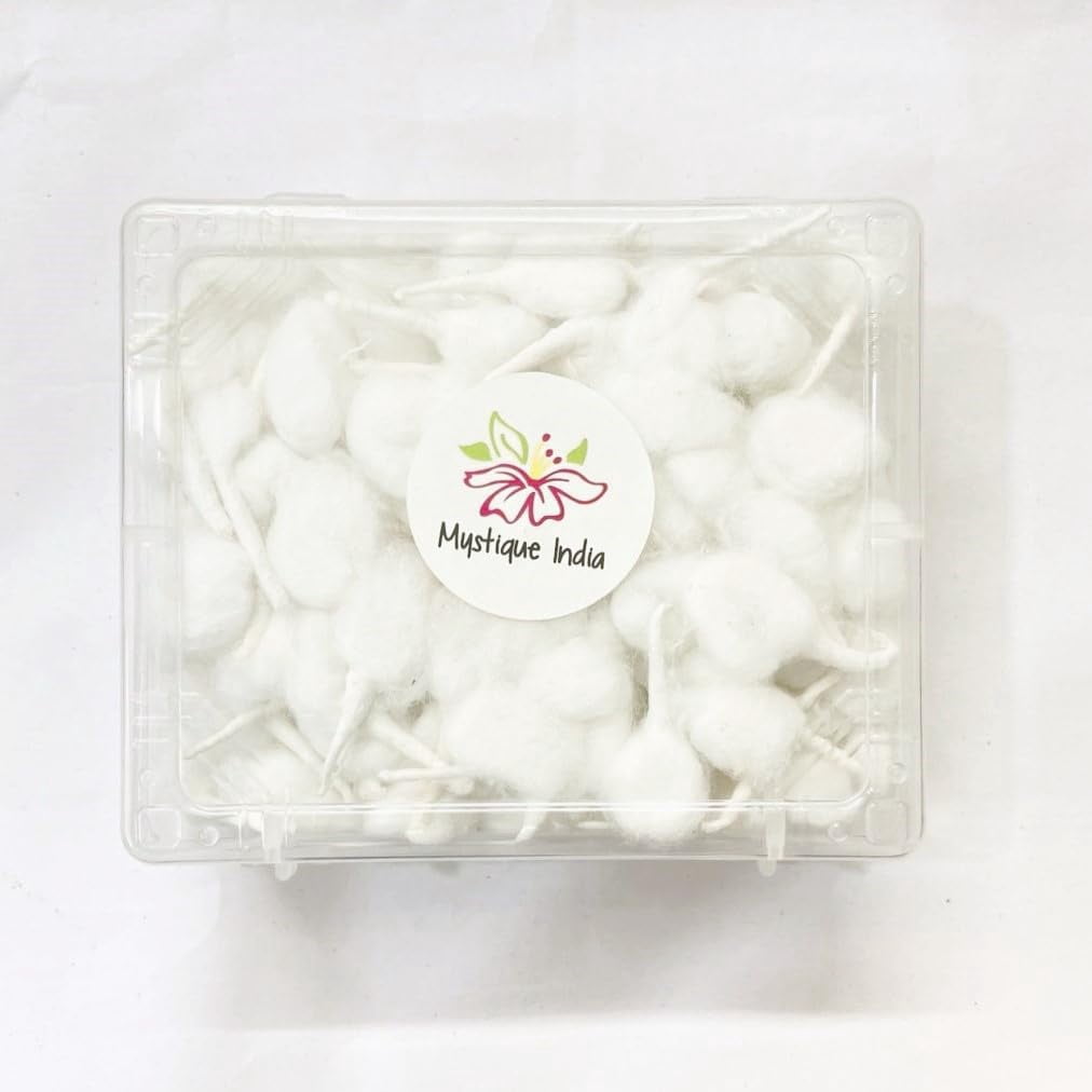 Round Cotton Wicks Diya Batti Puja Religious Jyot Akhand Oil Lamp Diwali Lighting 500 Pc (Round)