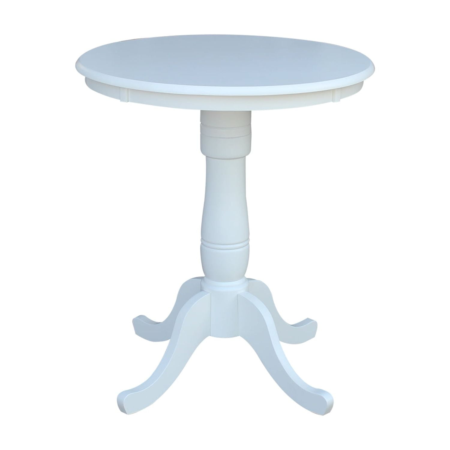 Casual Round Wood Extendable Counter Height Dining Table, White