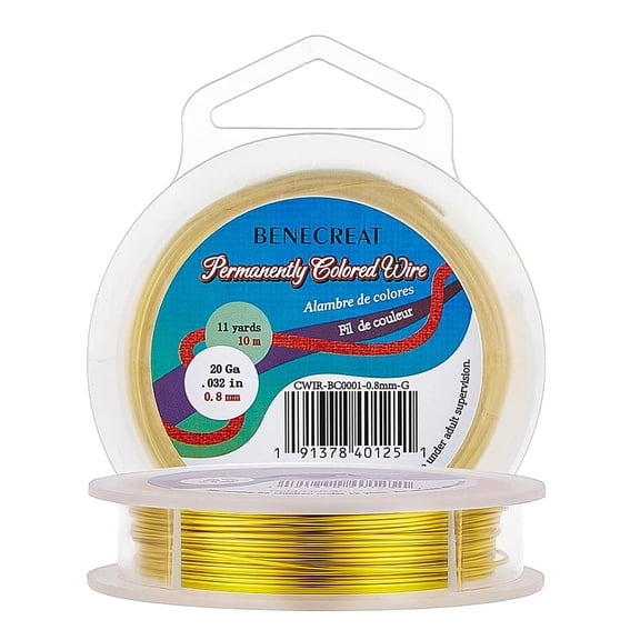 Round Craft Copper Wire Golden 0.8mm 20 Gauge for DIY
