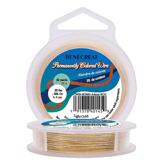 Round Craft Copper Wire Light Gold 0.6mm 22 Gauge for DIY