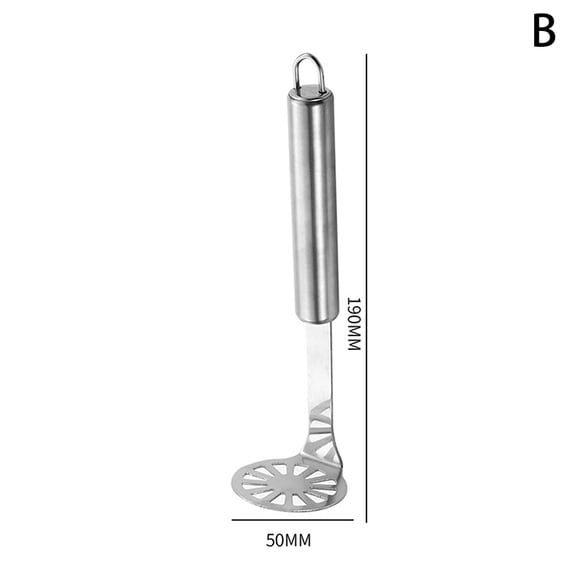 (Round) Creative Mud Press Masher Puree Juice Maker Stainless Steel Potato Masher Ricer Crusher Potatoes Crusher Pusher Fruit Tools