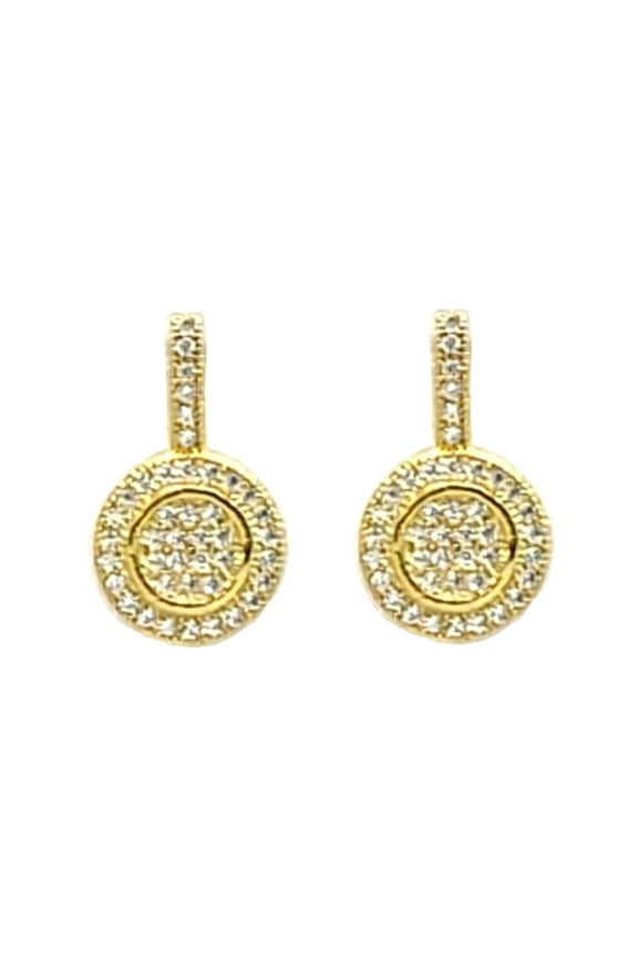 Round Crystal Earring Color - Gold