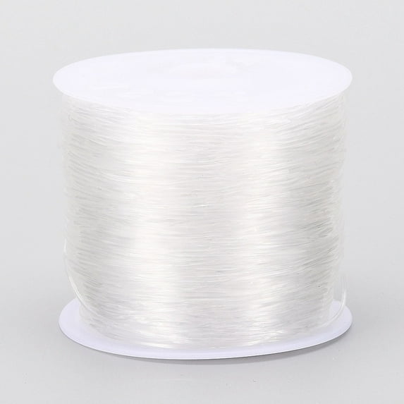 Round Crystal Elastic Stretch Thread for Bracelets Gemstone Jewelry Making Beading Craft White 1mm about 30.6 yards(28m)/roll