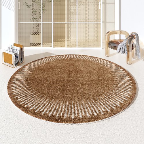Round Crystal Velvet Carpet Fully Spread for Bedroom Living Room Mat Home Study Computer Chair Non-slip Blanket