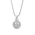 thumbnail image 1 of Round Crystal White Beautiful Crystal Rhinestone Flower Cremation Urn Necklace for Human Ashes Stainless Steel Memorial Pendant Keepsake Jewelry with Free Funnel Kit and Velvet Jewelry Box, 1 of 12