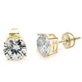 thumbnail image 1 of Round Cubic Zirconia Screw Back Earrings Gold-Tone Sterling Silver 2mm, 1 of 2