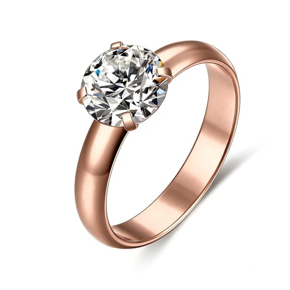 Round Cubic Zirconia Solitaire Engagement Ring,Wedding Ring for Women Sz 8