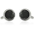 thumbnail image 1 of Round Cufflinks with Carbon Fiber by Cuff-Daddy, 1 of 1