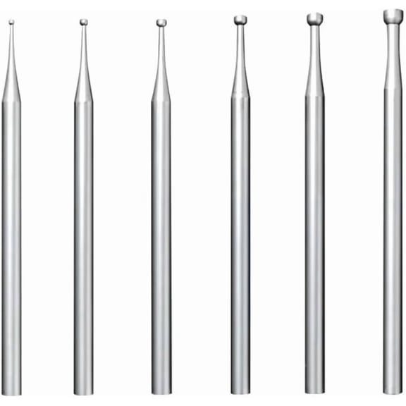 Round Cup Burr 3/32Inch Shank Jewelry Making Burs Wire Rounder Bits Silver 6Piece