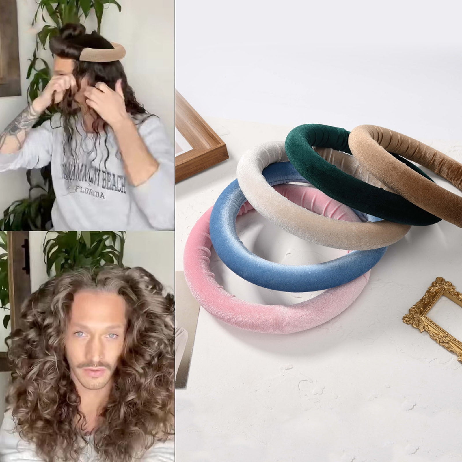 Round Curling Ring，No Heat Lazy Sleep Round Curling Iron，foam Sponge ...