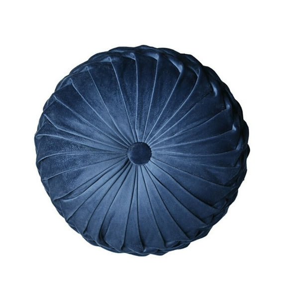 Round Cushions Pillows, Solid Color Velvet Chair Sofa Pumpkin Throw Pillow Pleated Round Pillow for Home Bed Car Decor Floor Pillow Cushion