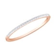 thumbnail image 1 of AFFY Round Cut 0.06 Cttw White Natural Diamond Half Eternity Band Ring In 10K Solid Rose Gold,Ring Size: 8.5, 1 of 1