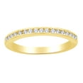 thumbnail image 1 of AFFY Round Cut (0.2 Cttw) White Diamond Half Eternity Wedding band Ring In 14K Solid Yellow Gold, 1 of 1