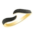 thumbnail image 1 of AFFY Round Cut 0.20 Cttw Black Natural Diamond Bypass Ring In 10K Solid Yellow Gold,Ring Size: 4.5, 1 of 1