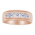 thumbnail image 1 of AFFY Round Cut (0.25 Cttw) White Diamond Engagement Wedding Band Ring In 14K Solid Rose Gold, 1 of 1
