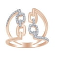 thumbnail image 1 of AFFY Round Cut (0.25 Cttw) White Natural Diamond Chain Link Engagement Ring In 14K Solid Rose Gold, 1 of 1