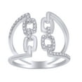 thumbnail image 1 of AFFY Round Cut (0.25 Cttw) White Natural Diamond Chain Link Engagement Ring In 14K Solid White Gold, 1 of 1
