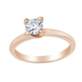 thumbnail image 1 of AFFY Round Cut (0.25 Cttw) White Natural Diamond Solitaire Engagement Ring In 14K Solid Rose Gold, 1 of 1