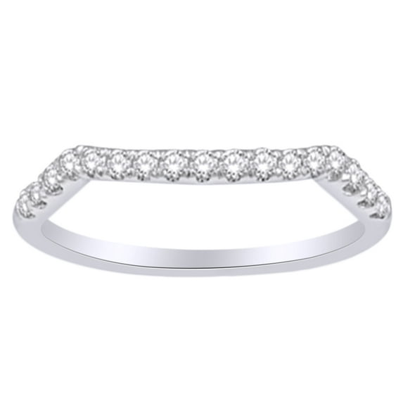 AFFY Round Cut (0.33 Cttw) White Natural Diamond Fashion Engagement Ring In 14K Solid White Gold