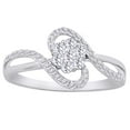 thumbnail image 1 of AFFY Round Cut (0.4 Cttw) White Natural Diamond Cluster Zigzag Promise Ring,Ring Size-14, 1 of 1