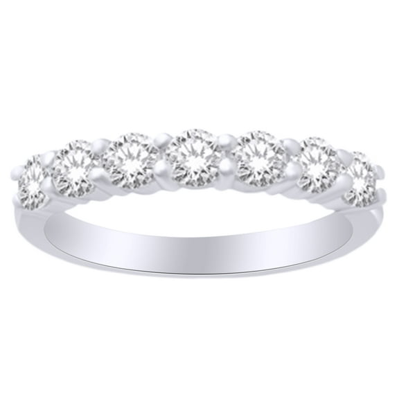 AFFY Round Cut (0.5 Cttw) White Diamond Engagement Wedding Ring In 14K Solid White Gold