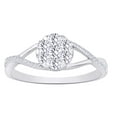 thumbnail image 1 of AFFY Round Cut (0.5 Cttw) White Natural Diamond Cluster Engagement Ring In 14K Solid White Gold,Ring Size-10.5, 1 of 1