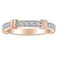 thumbnail image 1 of AFFY Round Cut (0.65 Cttw) White Natural Diamond Eternity Anniversary Wedding Band Ring In 14k Solid Rose Gold Ring Size-6, 1 of 1