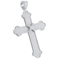 thumbnail image 1 of AFFY Round Cut 1.5 Cttw White Natural Diamond Iced Out Hip Hop Jewelry Cross Pendant In 10k Solid White Gold, 1 of 1
