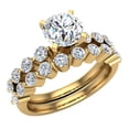thumbnail image 1 of Round Cut 1.50 Carat Shared-Prong setting Band Wedding Ring Set 14K Gold (G,SI), 1 of 6