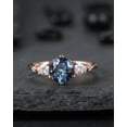 thumbnail image 1 of Round Cut Alexandrite Engagement Ring, Vintage 14K Rose Gold Alexandrite Promise Ring, Art Deco June Birthstone Wedding Ring Gift, 1 of 5
